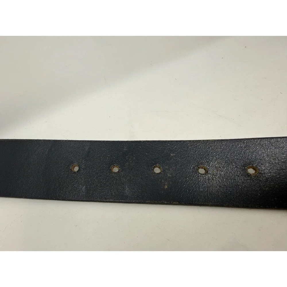 Silpada Designs Black Italian Leather Belt Large Flower Buckle Boho Floral L